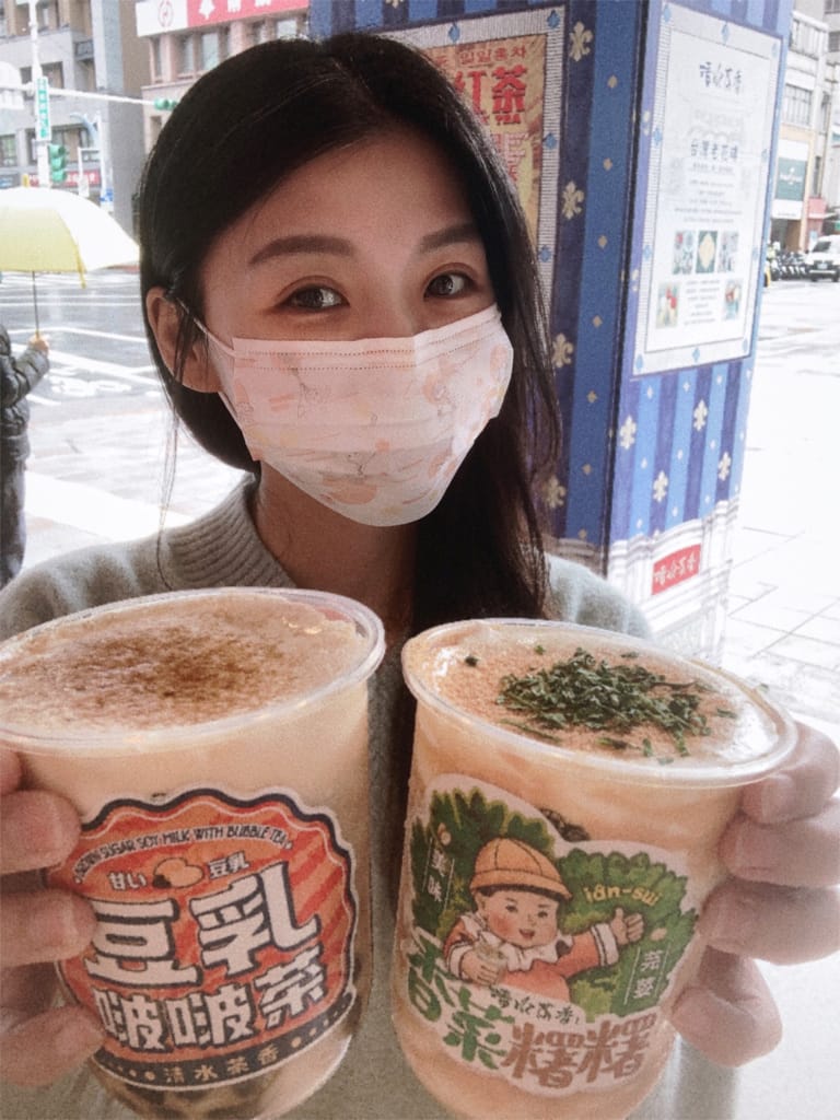 《飲品》清水茶香｜你敢挑戰用喝的香菜嗎?意外好喝的混搭豆乳飲 顛覆想像的香菜麻糬 口感好軟Q的豆乳啵啵茶 創意手搖茶推薦 膽量測式推薦 清水茶香南西店