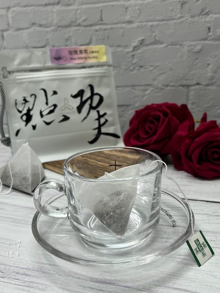 《美食》點功夫 DigKungFu｜金萱青茶/玫瑰青茶立體茶