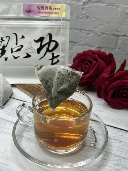 《美食》點功夫 DigKungFu｜金萱青茶/玫瑰青茶立體茶