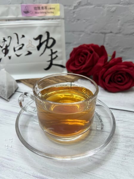 《美食》點功夫 DigKungFu｜金萱青茶/玫瑰青茶立體茶